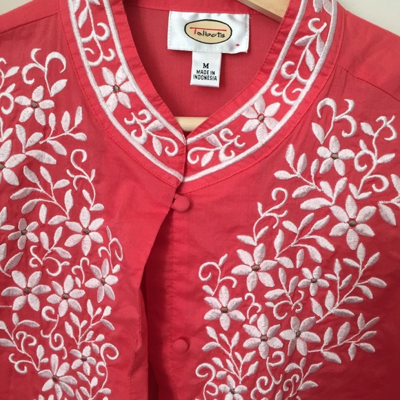 Talbots cotton embroidered top - Picture 2 of 6